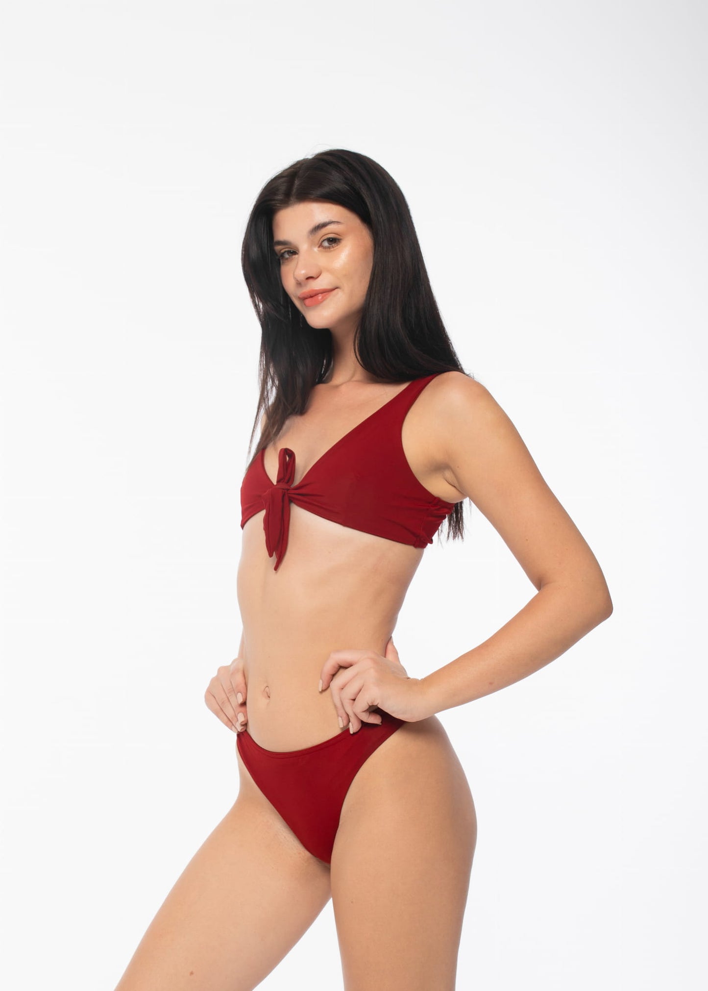 MYKONOS BIKINI TOP WINE ECONYL