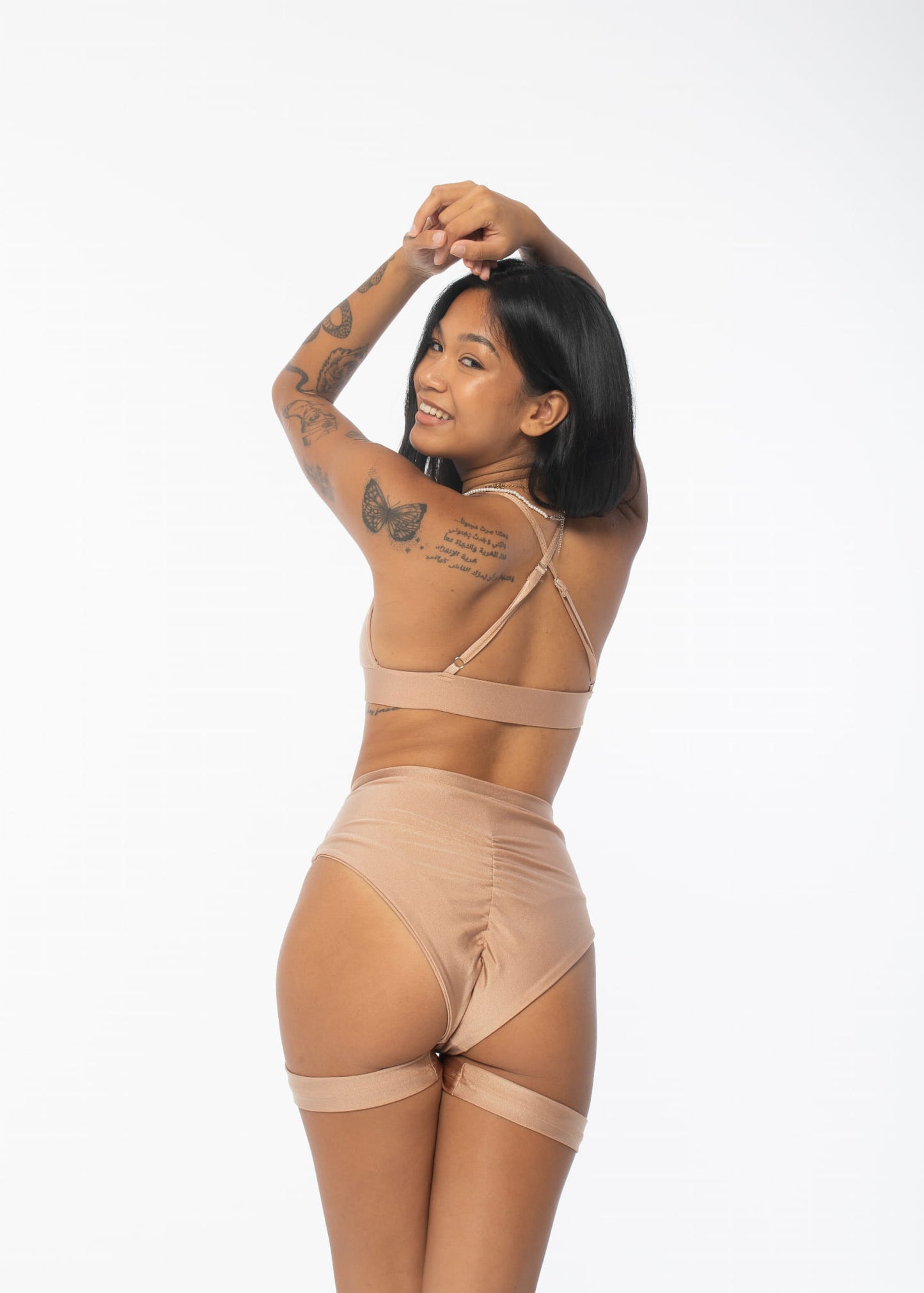 Pole Dance Bomb Shiny Nude Shorts