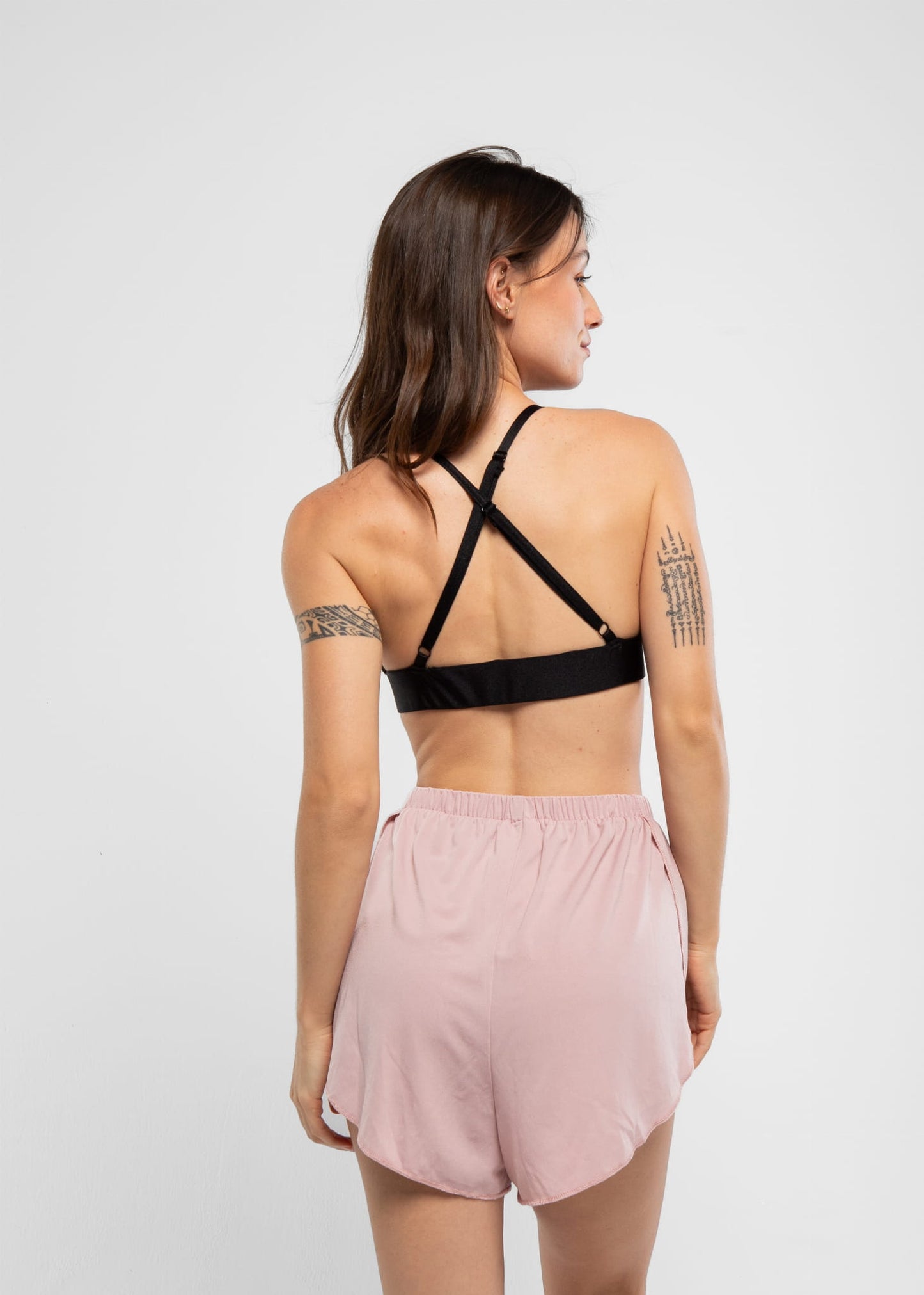 Krótkie Spodenki z Rozcięciem do Exotic Flow Rose Pink