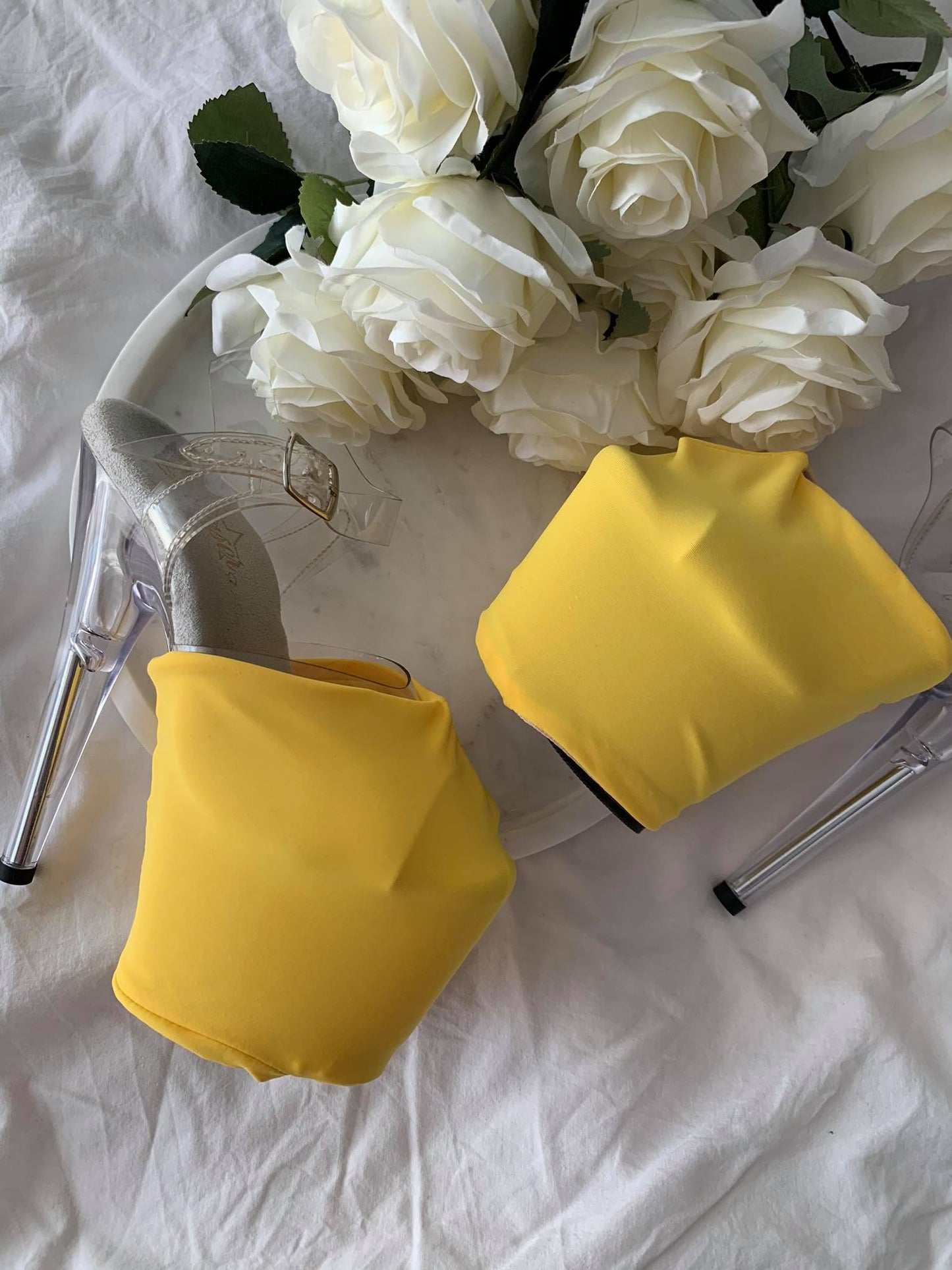 EXOTIC YELLOW SHOE COVERS