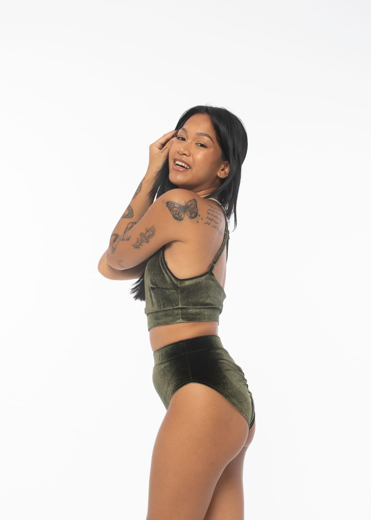 Velvet Olive Pole Dance Shorts
