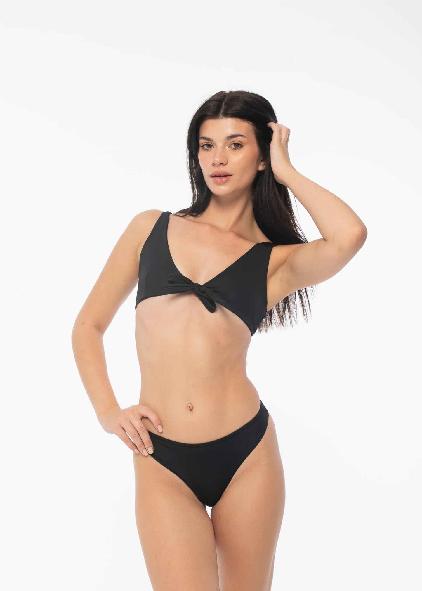 MYKONOS BIKINI BOTTOM BLACK ECONYL