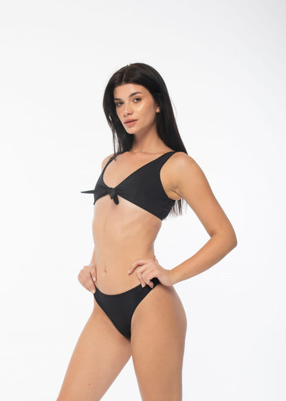 MYKONOS BIKINI BOTTOM BLACK ECONYL