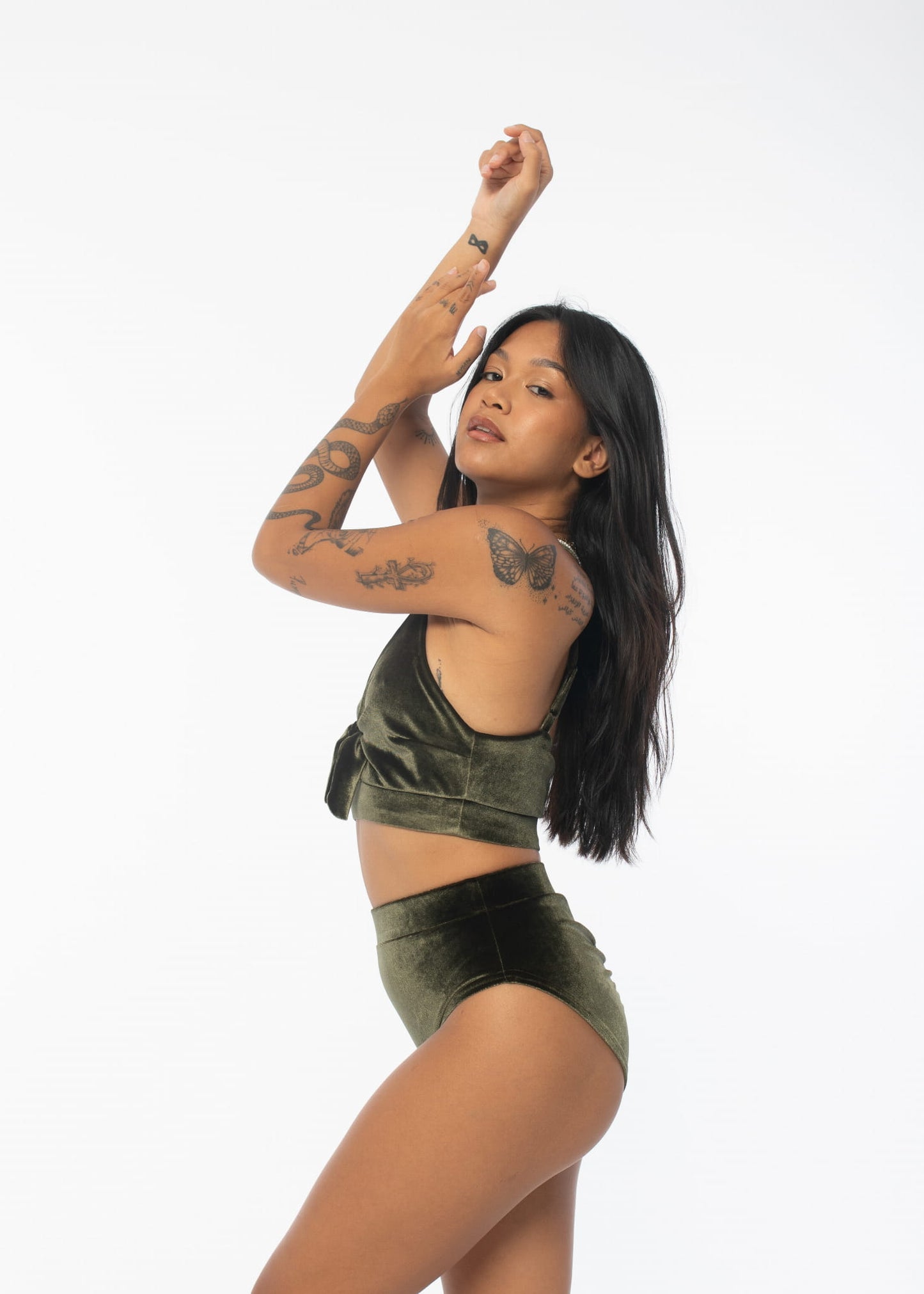 Velvet Olive Pole Dance Shorts 