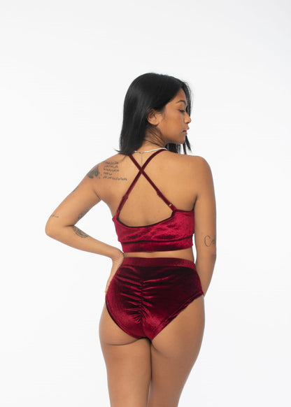 Velvet Wine Pole Dance Costume