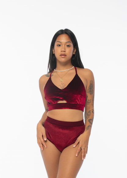 Velvet Wine Pole Dance Costume