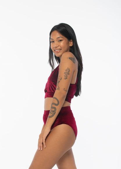 Velvet Wine Pole Dance Costume