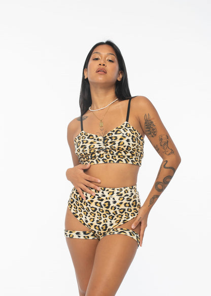 Pole Dance Bomb Velvet Leopard Shorts 