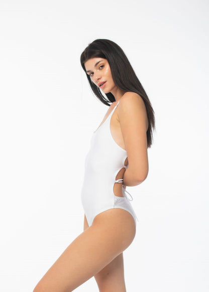 Body Jednoczęściowe Hawaii Shiny White
