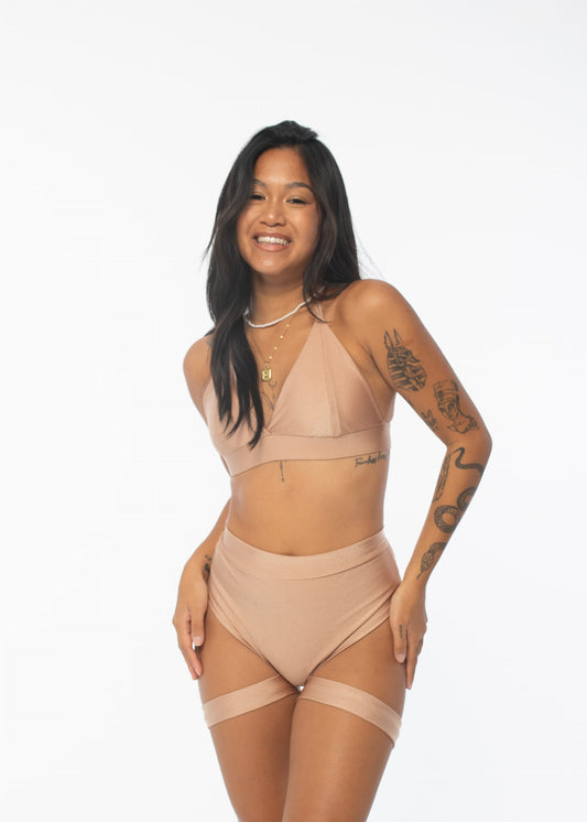 Pole Dance Bomb Shiny Nude Shorts 