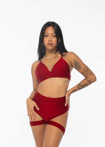 Pole Dance Top Triangle Shiny Cherry 
