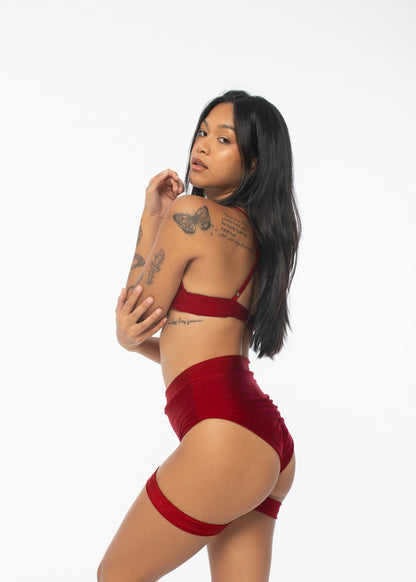 Pole Dance Top Triangle Shiny Cherry 