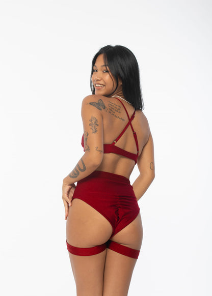 Pole Dance Top Triangle Shiny Cherry 