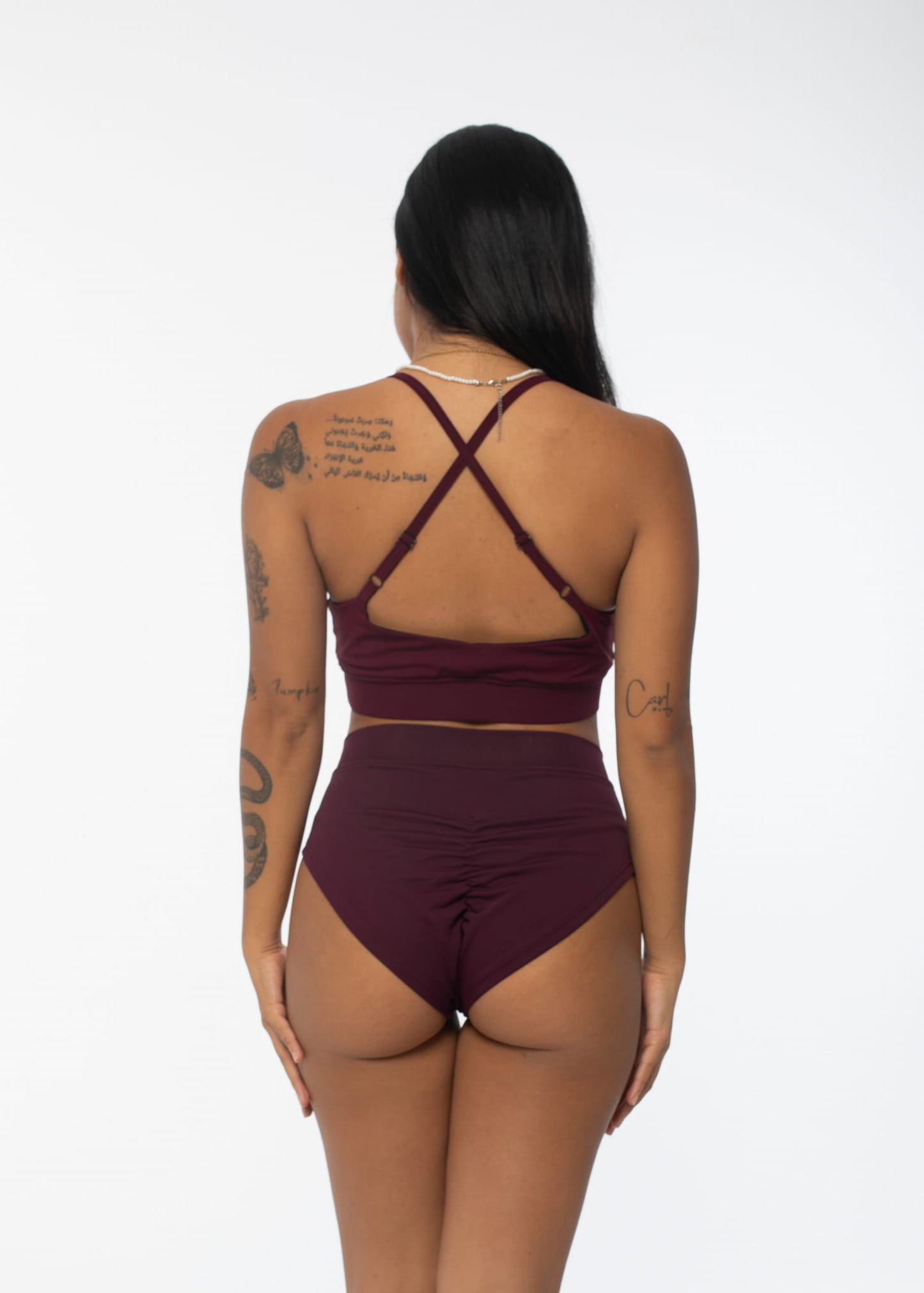 Moon Burgundy Pole Dance Costume