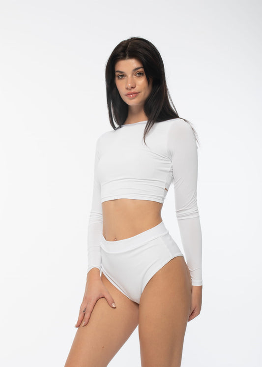 Twist White Open Back Dance Top