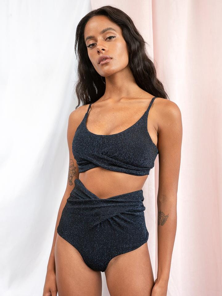 LUNALAE - Paris High Waist Bottoms Midnight Shine