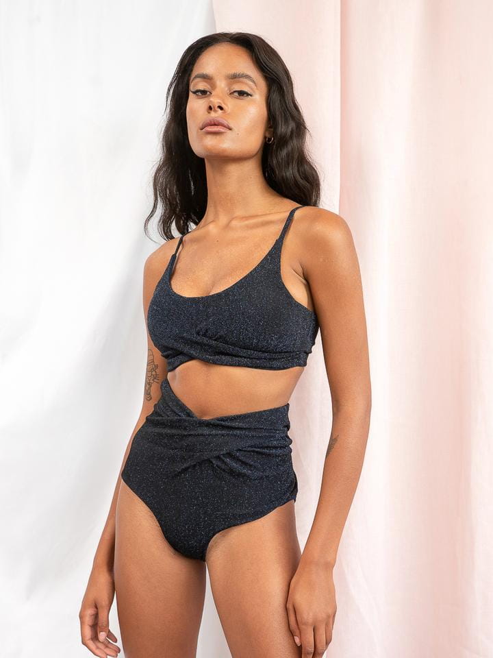 LUNALAE - Paris High Waist Bottoms Midnight Shine