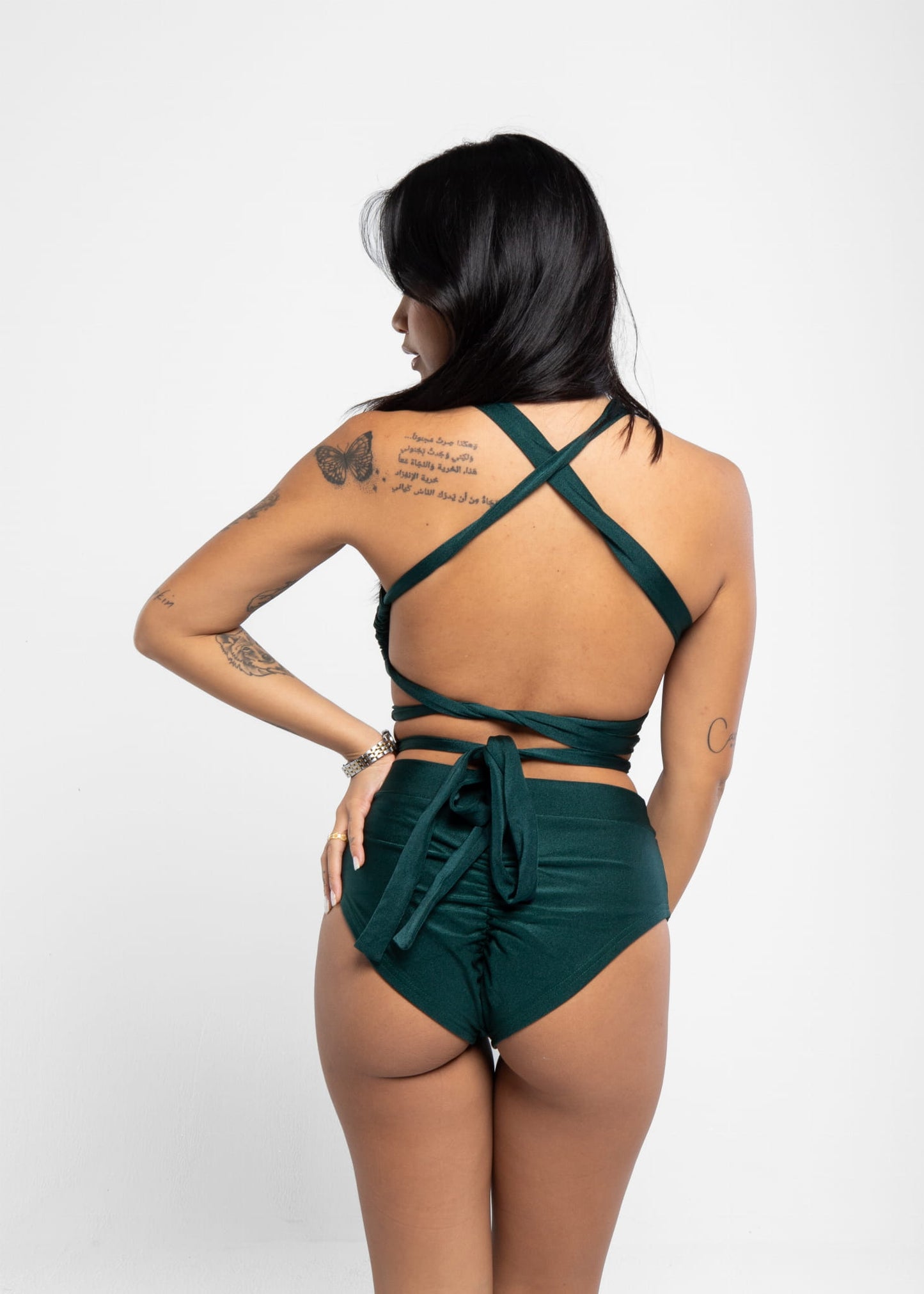 Top do Pole Dance Second Skin Shiny Bottle Green