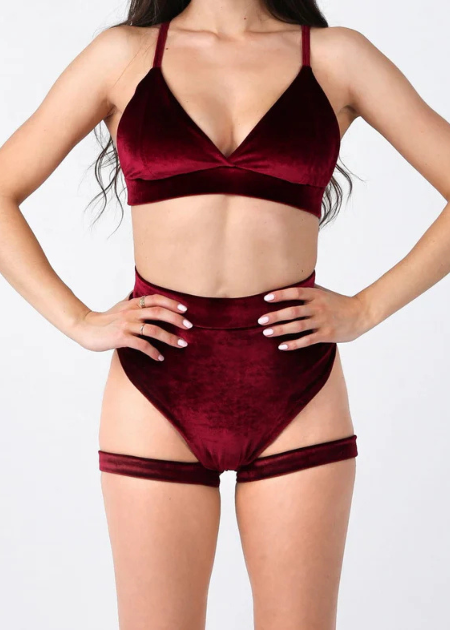 Pole Dance Bomb Velvet Wine Shorts 