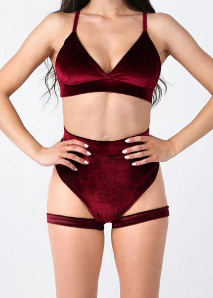 Pole Dance Bomb Velvet Wine Shorts 