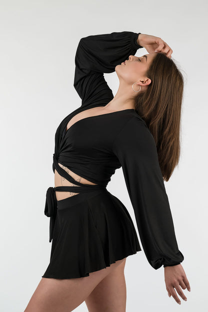 Juliette Black Pole Dance Skirt and Shorts