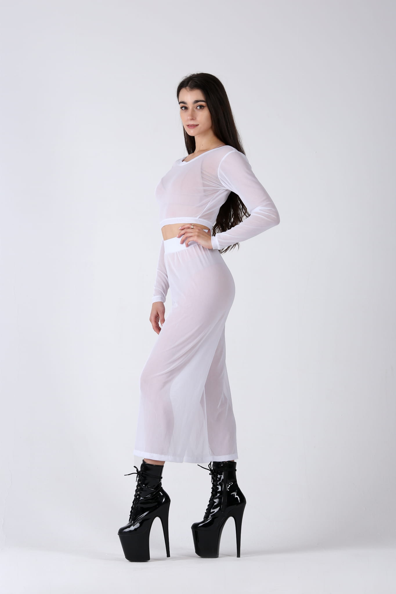 Bluzka z Siatki do Tańca Pleasure White