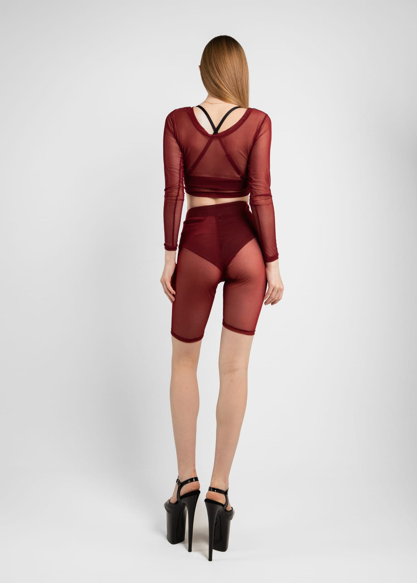 Pleasure Wine Mesh Dance Top