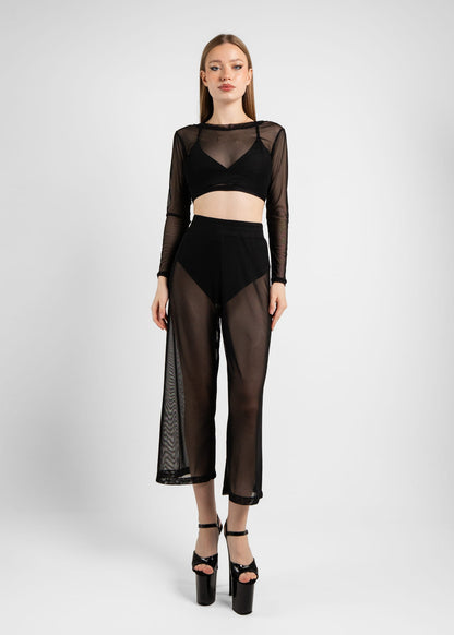 Bluzka do Tańca z Siatki Pleasure Black