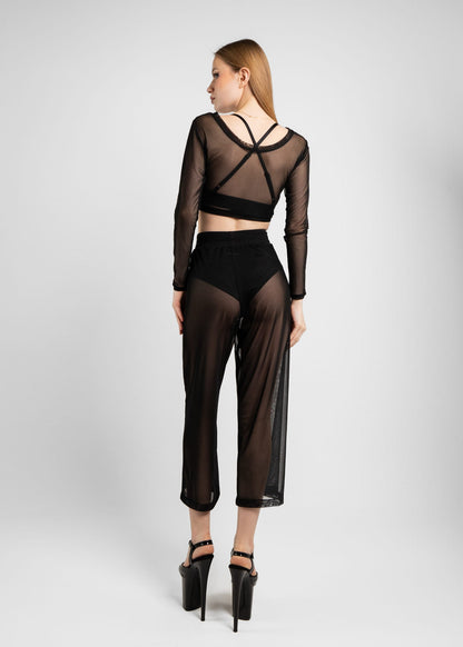 Bluzka do Tańca z Siatki Pleasure Black