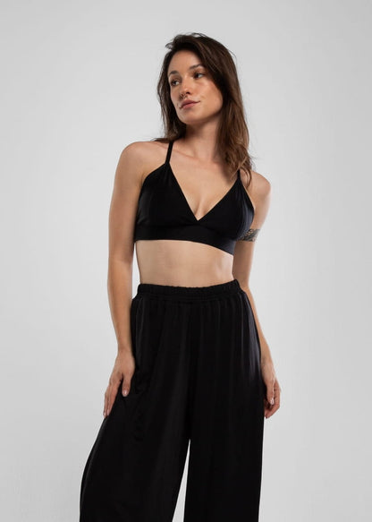 Pole Dance Top Triangle Shiny Black 