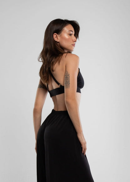 Pole Dance Top Triangle Shiny Black 