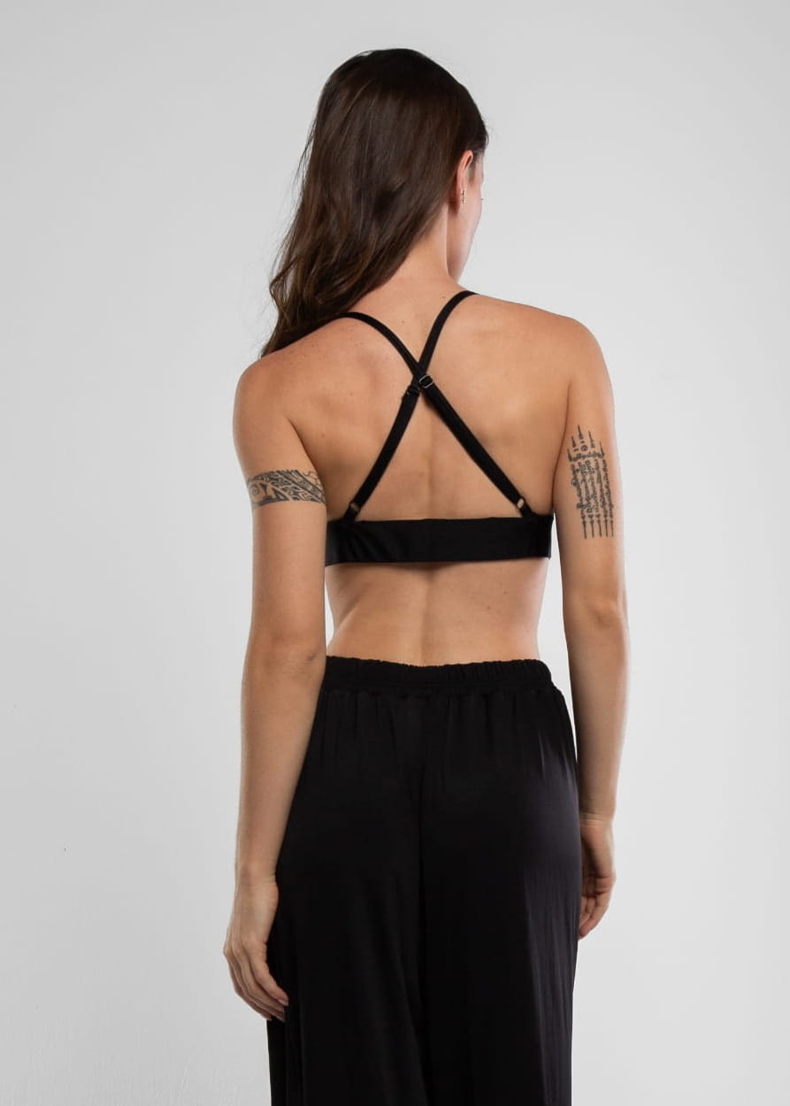 Pole Dance Top Triangle Shiny Black 