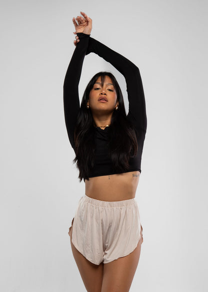 Exotic Flow Nude Slit Shorts