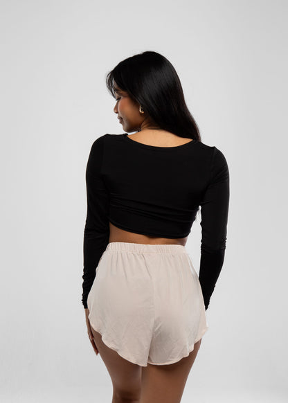 Comfy Black Long Sleeve Blouse