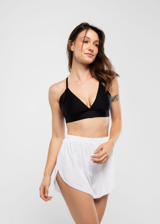 Exotic Flow White Split Shorts