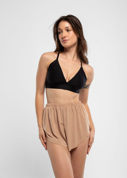 Exotic Flow Coffee Slit Shorts