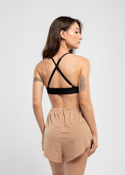 Exotic Flow Coffee Slit Shorts