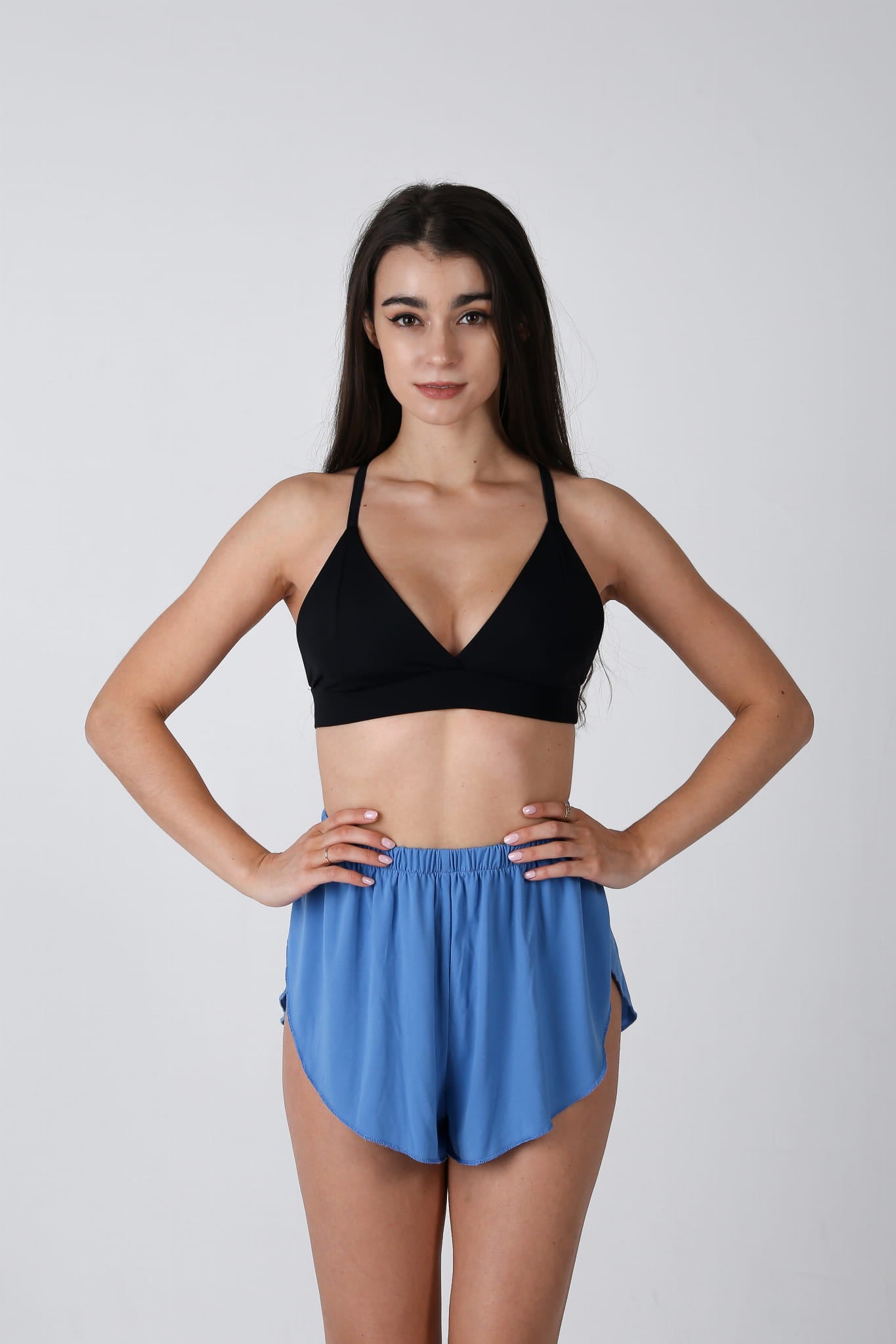 Exotic Flow Blue Slit Shorts