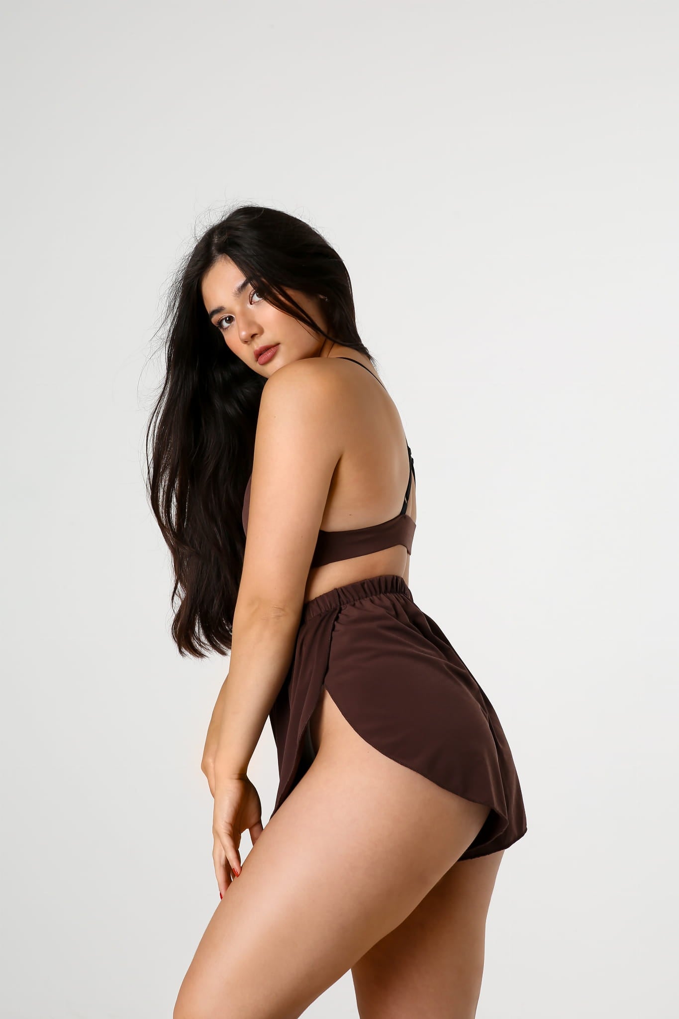 Exotic Flow Chocolate Slit Shorts