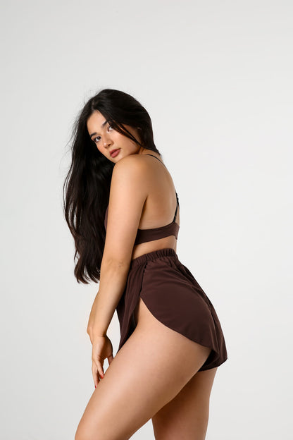 Exotic Flow Chocolate Slit Shorts