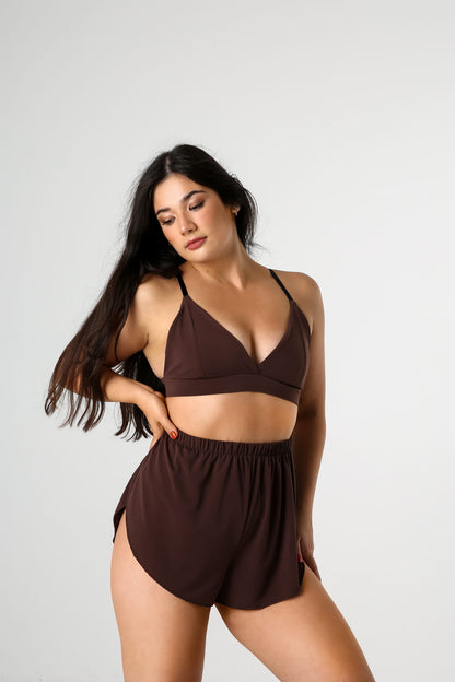 Exotic Flow Chocolate Slit Shorts