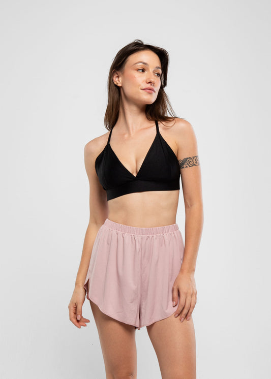Exotic Flow Rose Pink Slit Shorts