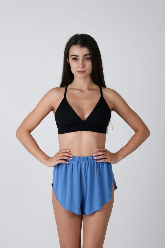 Krótkie Spodenki z Rozcięciem do Exotic Flow Blue