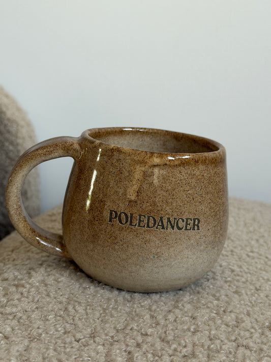 Handmade Ceramic Pole Dancer Mug, Brown