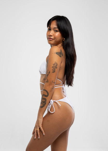 MIAMI BIKINI TOP SHINY WHITE