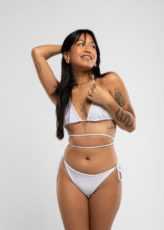 MIAMI BIKINI TOP SHINY WHITE