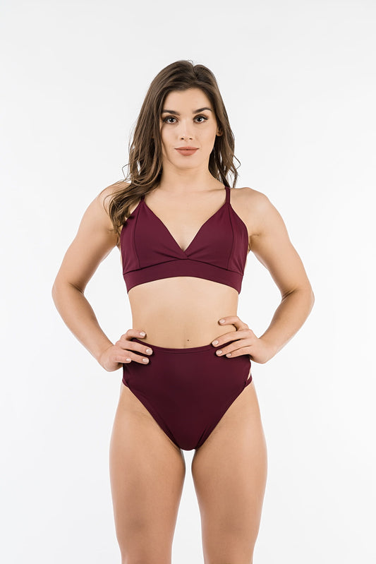 Pole Dance Top Triangle Burgundy 