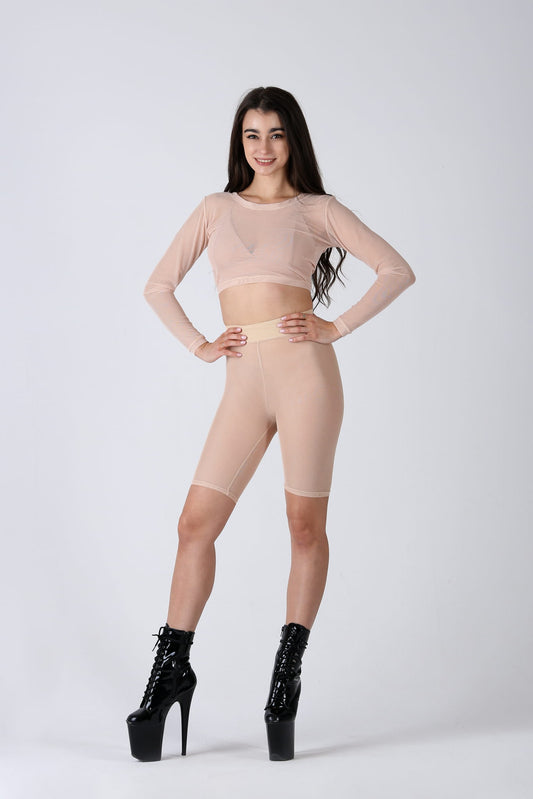 Exotic Pleasure Nude Mesh Cycling Shorts