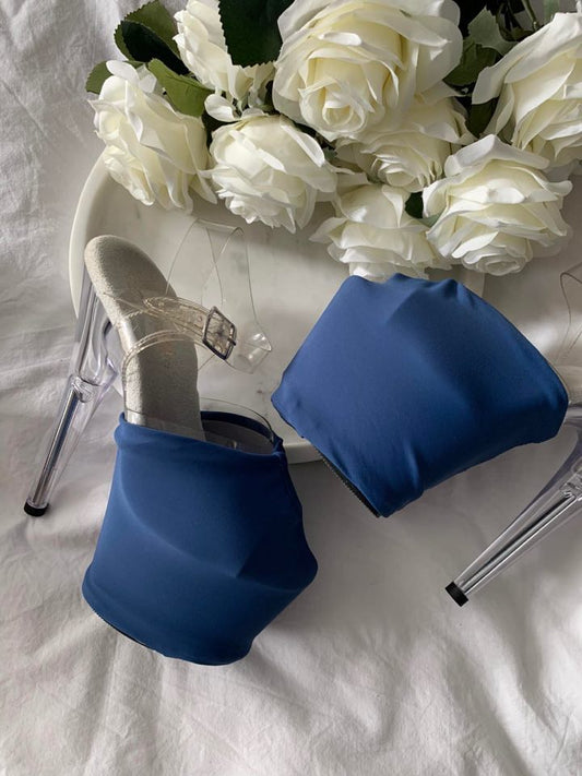 EXOTIC NAVY BLUE SHOE COVERS