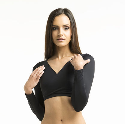 POLEDANCERKA - Long Sleeve Ballerina Top Black